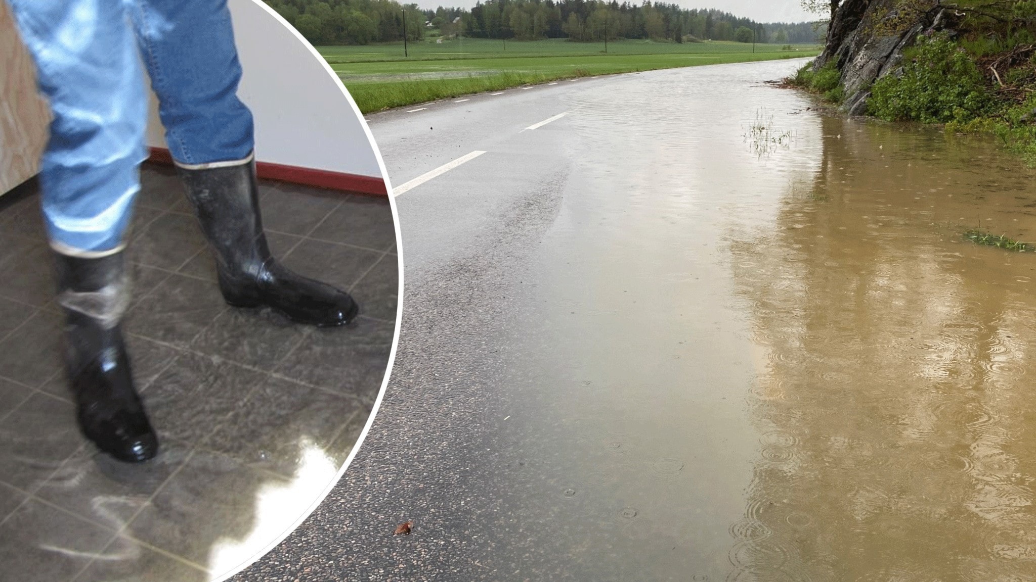 Vattenfyllda källare och avstängd väg – en tuff timme - P4 Östergötland ...