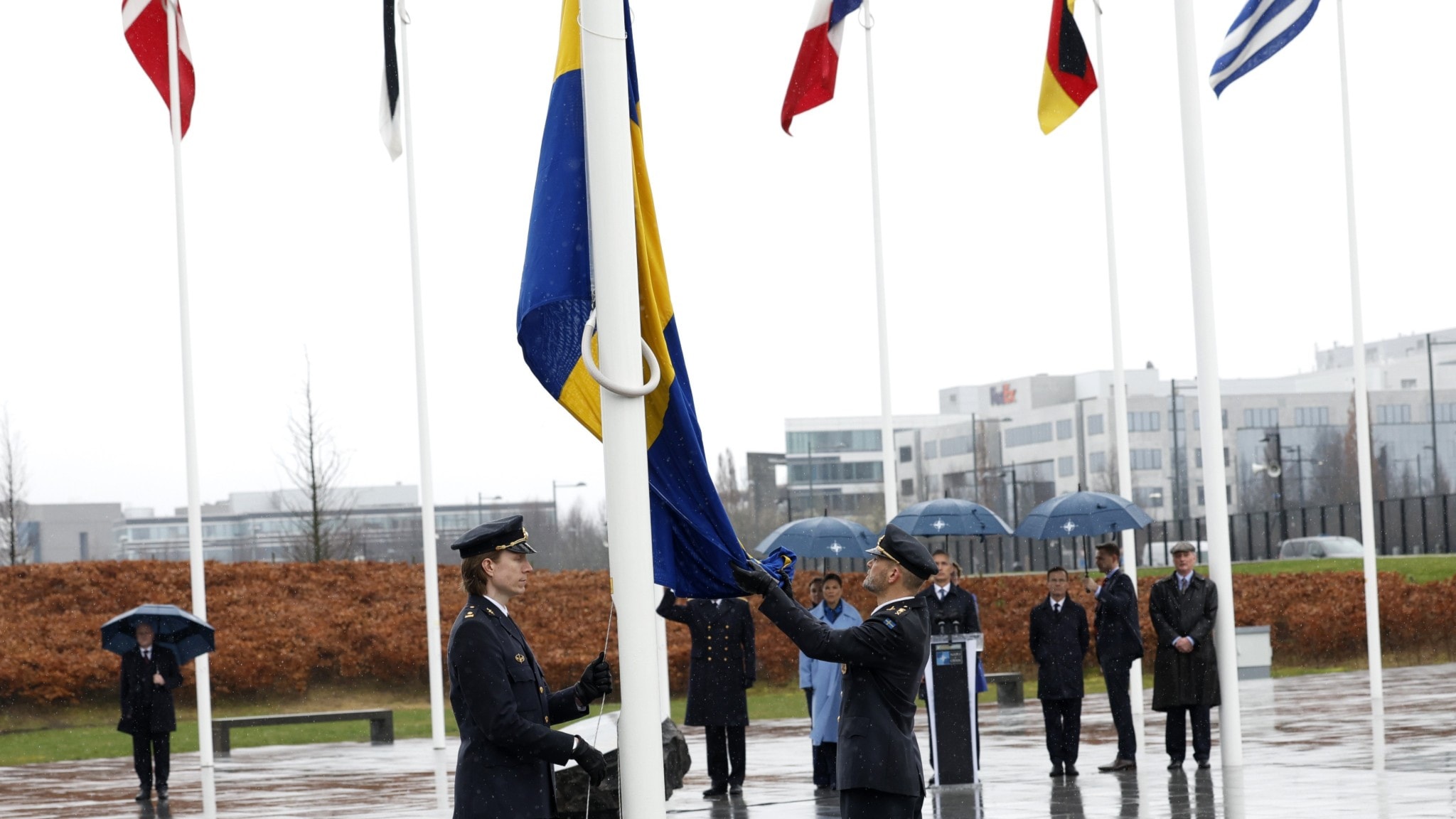 Flag ceremonies mark that Sweden is now part of Nato - Radio Sweden - Vimarsana News