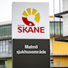 Sign at Malmö University Hospital.