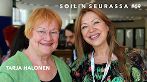 Presidentti Tarja Halonen ja Sisuradion Soili Huokuna.